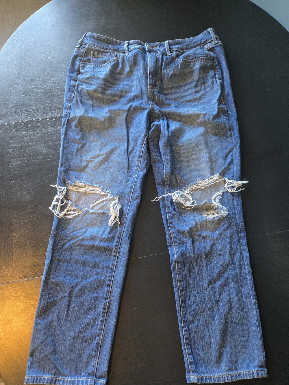 torrid Distressed Blue Straight Jeans